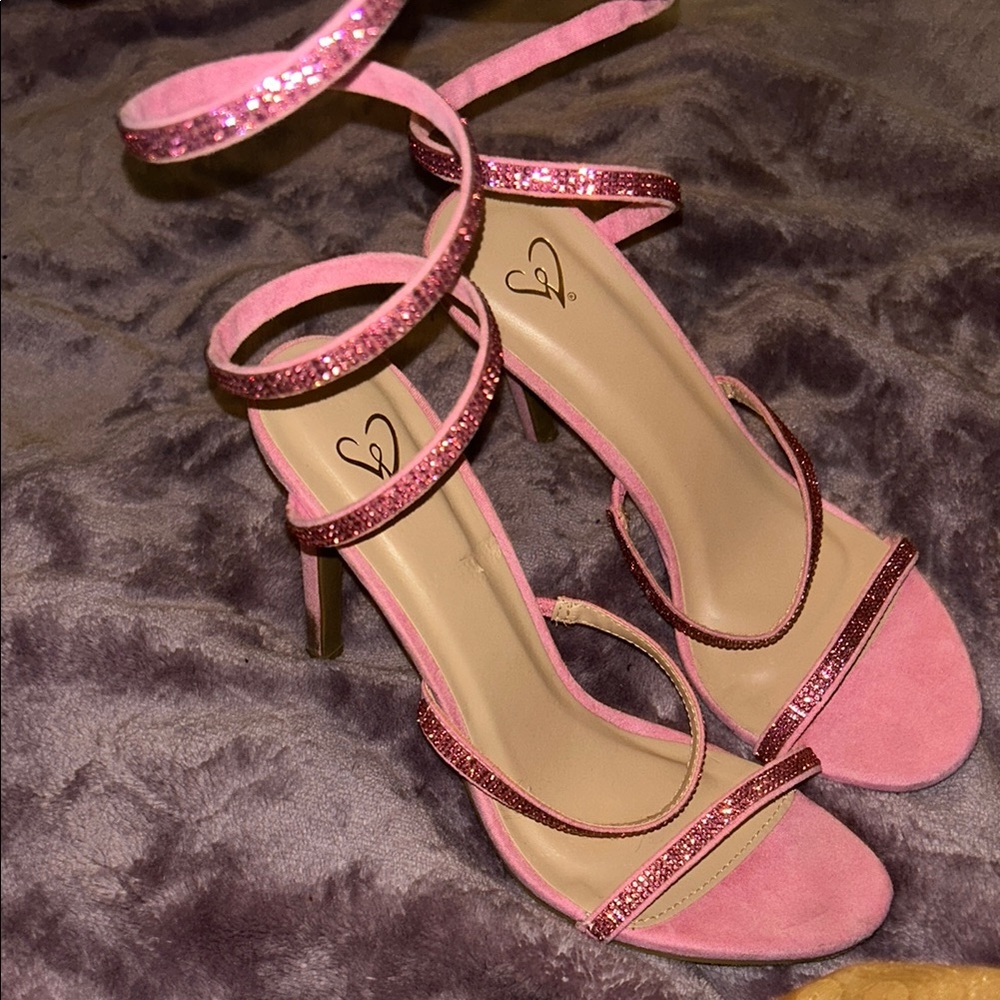 Windsor Pink Heels with Strappy Design